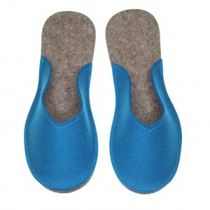 Women's Wool Felt Slippers - VIVI minimal - ELECTRIC BLUE